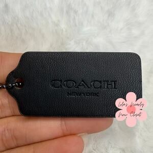 2" COACH Black Fob Bag Charm Hang tag Hangtag